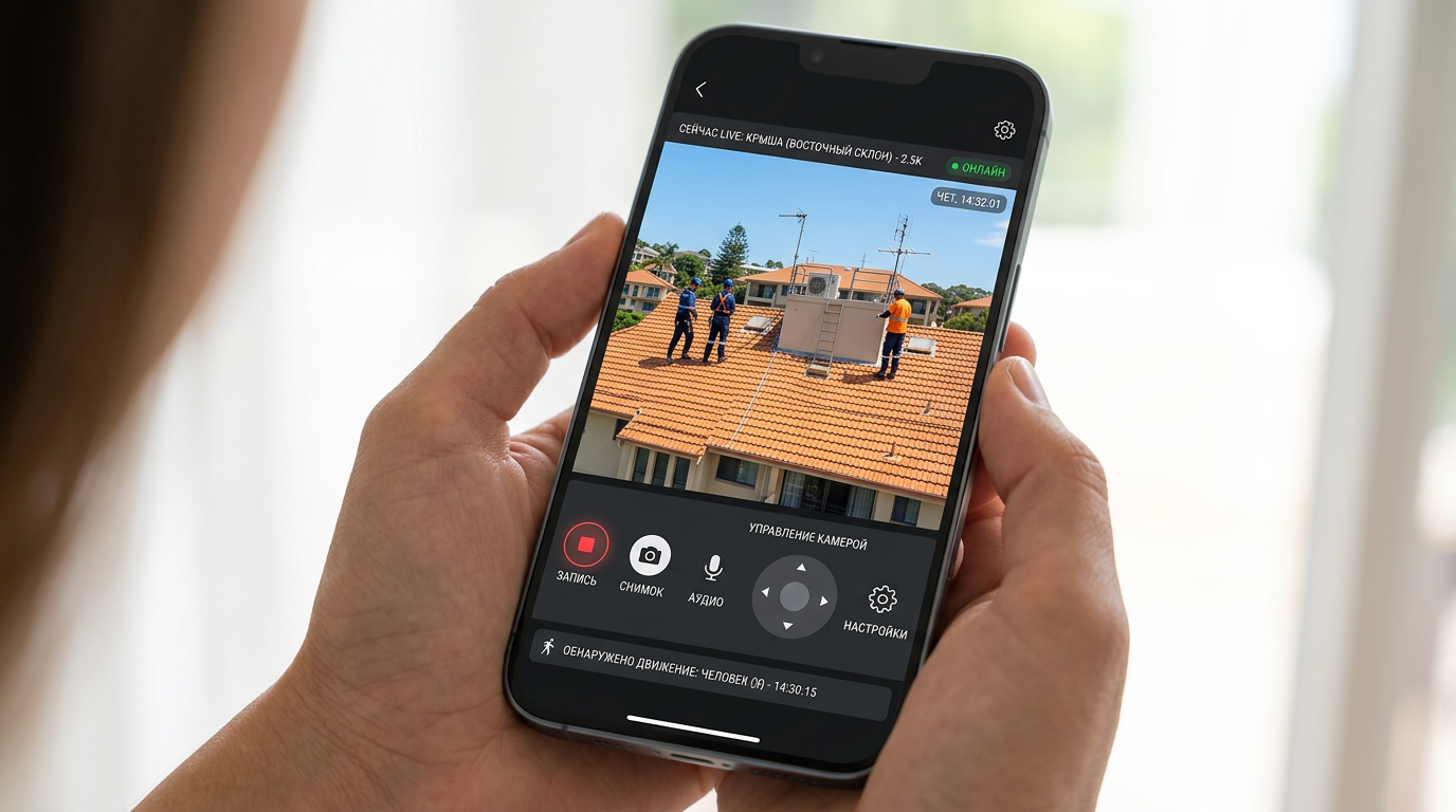 Historique des enregistrements d'une caméra IP sur smartphone